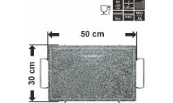 Grilovací deska žulová GRANIT XL s drážkou a držákem 50x30x1,65cm
