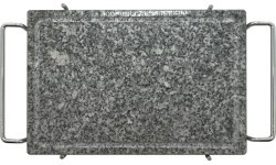 Grilovací deska žulová GRANIT L s drážkou a držákem 30x20x1,65cm