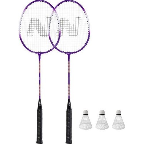 NRZ2053 ALUMINIUM / BADMINTON SET 2 RACKETS + 3 SHUTTLECOCKS + COVER NILS