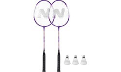 NRZ2053 ALUMINIUM / BADMINTON SET 2 RACKETS + 3 SHUTTLECOCKS + COVER NILS