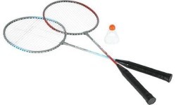 NRZ002 STEEL / BADMINTON SET 2 ROCKETS + SHUTTLECOCKS NILS