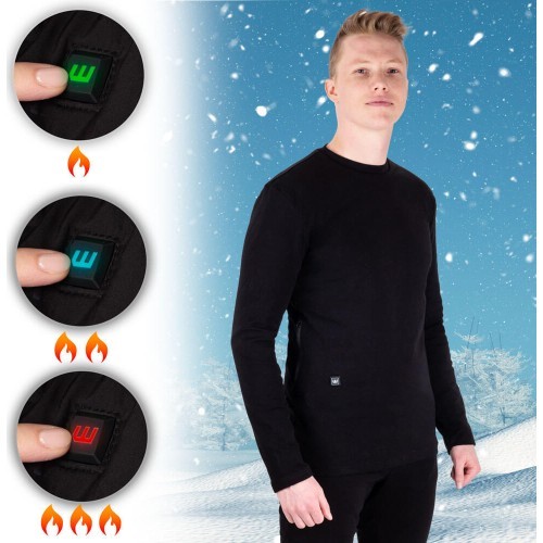 Men’s Heated T-Shirt W-TEC Insulong - Black
