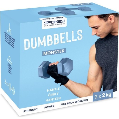 Set of hexagonal dumbbells 2x2 kg Spokey MONSTER