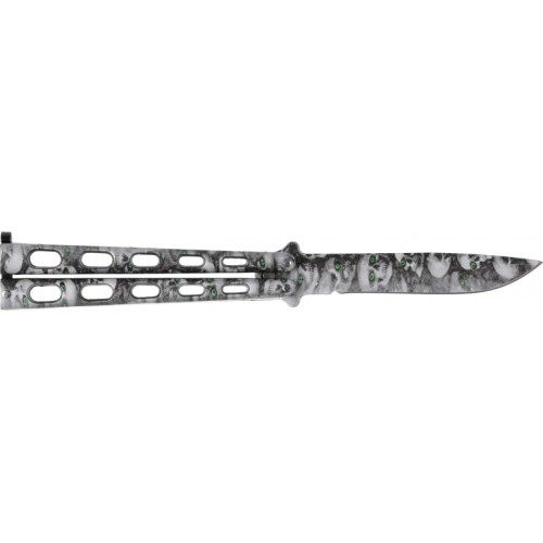 Kandar knife NM497G Skulls green butterfly eyes
