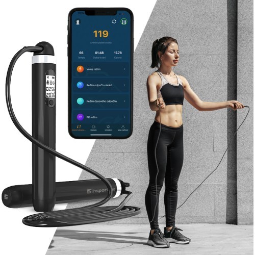 Viedā lecamaukla inSPORTline Jumpsmart - Melna