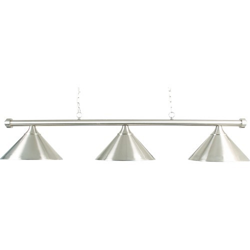 Slīpēta hroma biljarda lampa Buffalo ar 3 kupoliem, 150 cm