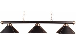Biljarda lampa Buffalo ar 3 kupoliem, melna āda, 150 cm