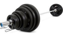 Pivot Fitness PVT-100 Pro Training olimpisko svaru disku komplekts, hromēts stienis