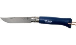 Nazis ar siksniņu Opinel Colorama 08 Inox, tumši zils, futrālī