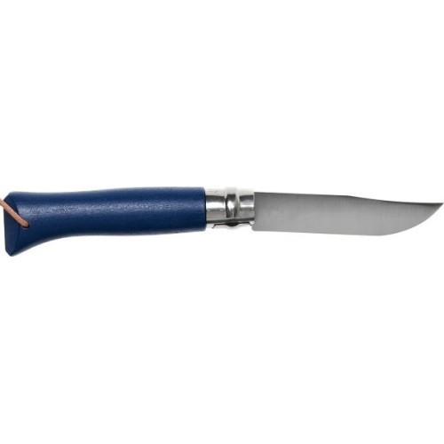 Knife With a Strap Opinel Colorama 08 Inox Grab Blue Navy, In a Case