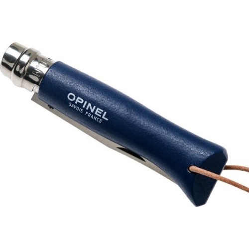 Нож с ремешком Opinel Colorama 08 Inox, тёмно-синий, в чехле