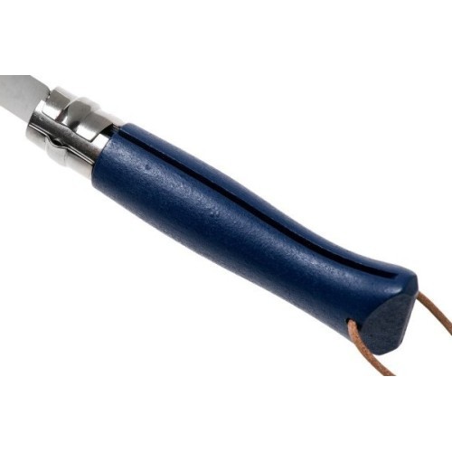 Knife With a Strap Opinel Colorama 08 Inox Grab Blue Navy, In a Case