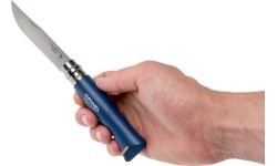 Knife With a Strap Opinel Colorama 08 Inox Grab Blue Navy, In a Case