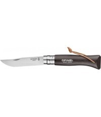 Нож Opinel Colorama 08 Inox Grab коричневый, с ремешком