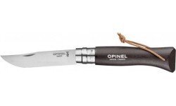 Нож Opinel Colorama 08 Inox Grab коричневый, с ремешком