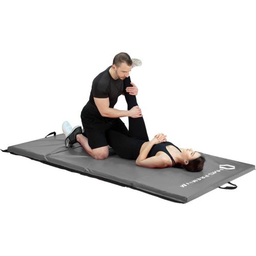 Foldable Gymnastic Mattress HMS Premium MGS01, 2400x1200mm, Gray 