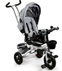 Turning tricycle 360° Grey Delux with canopy ECOTOYS