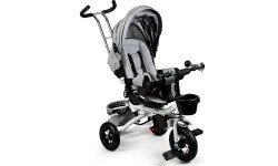 Grozāms trīsritenis 360° Grey Delux ar jumtiņu ECOTOYS