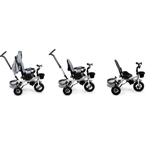 Turning tricycle 360° Grey Delux with canopy ECOTOYS