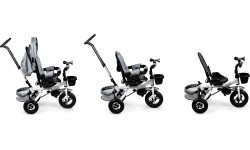 Grozāms trīsritenis 360° Grey Delux ar jumtiņu ECOTOYS