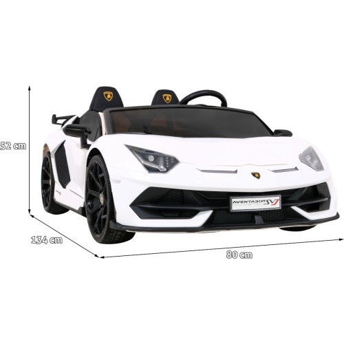 Elektromobilis Lamborghini SVJ Drift, balts