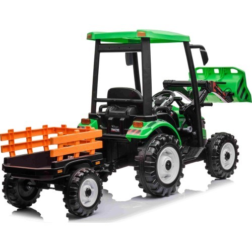 Traktors MEGA D68 ar piekabi, zaļš