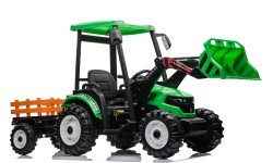 Traktors MEGA D68 ar piekabi, zaļš
