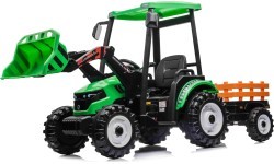 Traktors MEGA D68 ar piekabi, zaļš