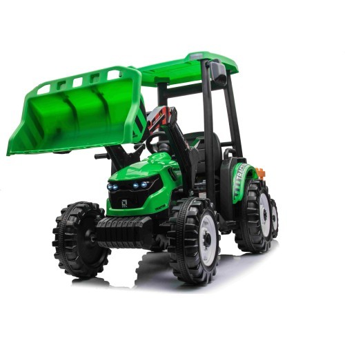Traktors MEGA D68 ar piekabi, zaļš
