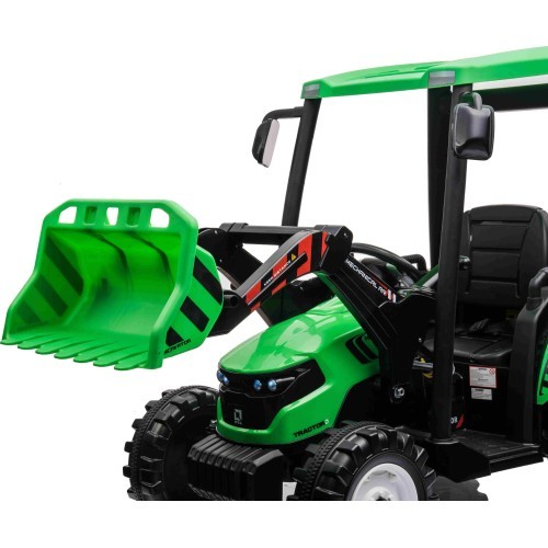 Traktors MEGA D68 ar piekabi, zaļš