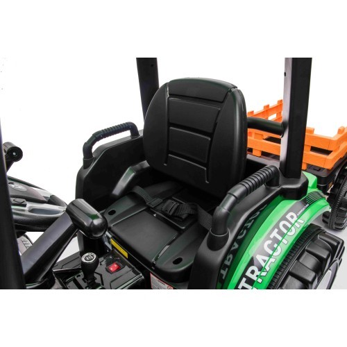 Traktors MEGA D68 ar piekabi, zaļš