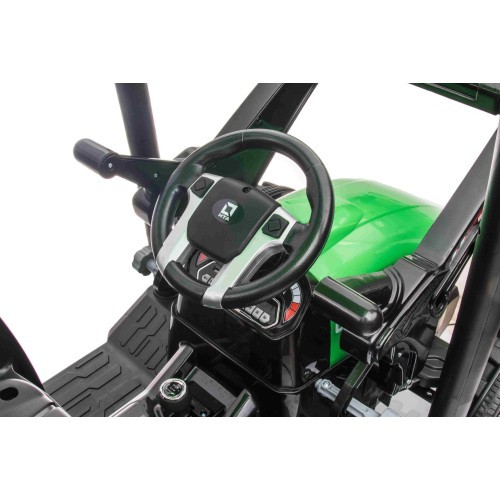 Traktors MEGA D68 ar piekabi, zaļš