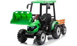 Traktors MEGA D68 ar piekabi, zaļš