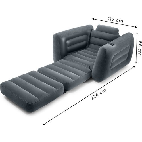 Inflatable chair mattress recliner bed 2-in-1 INTEX 66551