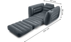 Inflatable chair mattress recliner bed 2-in-1 INTEX 66551