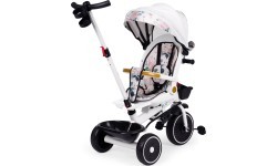 Детский трёхколёсный велосипед с поворотным сиденьем, ручкой и тентом ECOTOYS