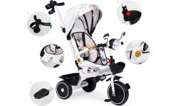 Children's tricycle stroller swivel seat pusher canopy ECOTOYS