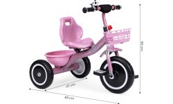 Tricycle tricycle non-slip handles bell basket pink ECOTOYS
