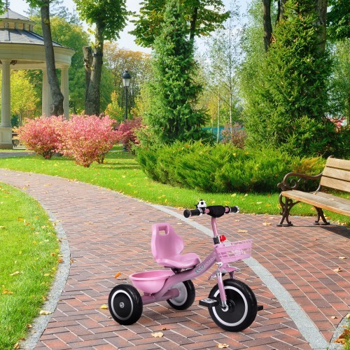 Tricycle tricycle non-slip handles bell basket pink ECOTOYS