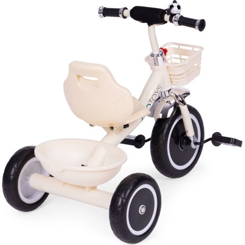 Tricycle tricycle non-slip handles bell basket beige ECOTOYS