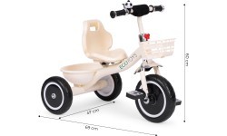 Tricycle tricycle non-slip handles bell basket beige ECOTOYS