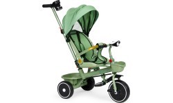 Tricycle stroller tricycle 2-in-1 swivel seat folding canopy green - ECOTOYS
