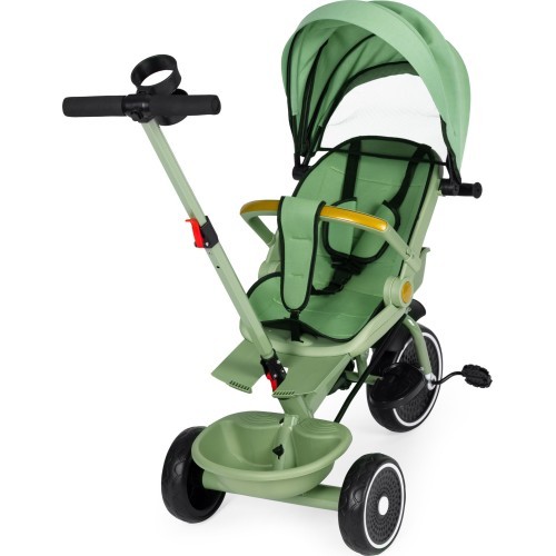 Tricycle stroller tricycle 2-in-1 swivel seat folding canopy green - ECOTOYS