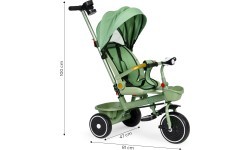 Tricycle stroller tricycle 2-in-1 swivel seat folding canopy green - ECOTOYS