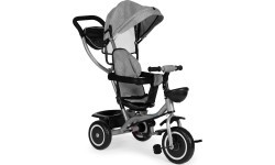 Tricycle stroller 2-in-1 swivel seat folding canopy - grey ECOTOYS