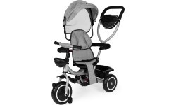 Tricycle stroller 2-in-1 swivel seat folding canopy - grey ECOTOYS