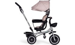 Trīsritenis-ratiņi 2-in-1 ECOTOYS, grozāms sēdeklis, salokāms jumtiņš, smilškrāsas