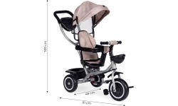 Tricycle stroller 2-in-1 swivel seat folding canopy - beige ECOTOYS