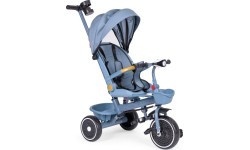 Trīsritenis-ratiņi 2-in-1 grozāms sēdeklis salokāms jumtiņš zils - ECOTOYS