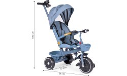 Tricycle stroller tricycle 2-in-1 swivel seat folding canopy blue - ECOTOYS